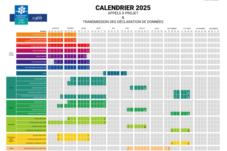 Calendrier 2025_appels à projet et transmission des déclarations de données